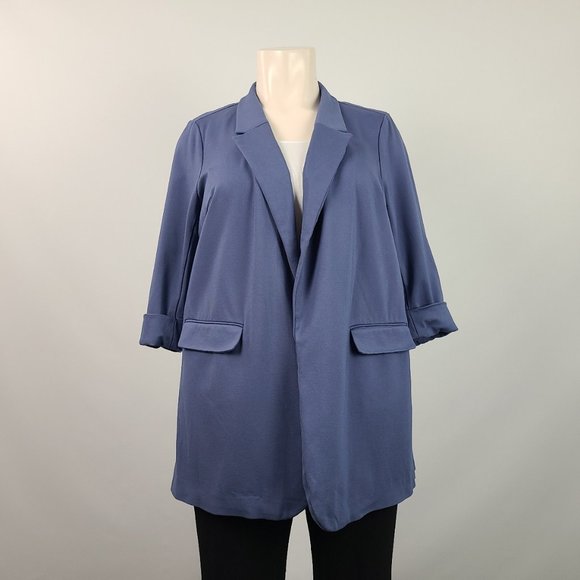 le chateau Jackets & Blazers - Le Chateau Blue Jersey Short Sleeve Blazer Size 3X